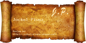 Jockel Piusz névjegykártya